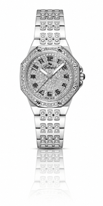 Bellevue Women’s Silver Crystal Watch – Stainless Steel Bracelet | Swiss Made | 35mm - NAFALUXE