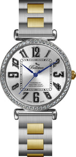 Bellevue Women’s Two-Tone Crystal Watch 35mm – Ronda Quartz | Stainless Steel Bracelet - NAFALUXE