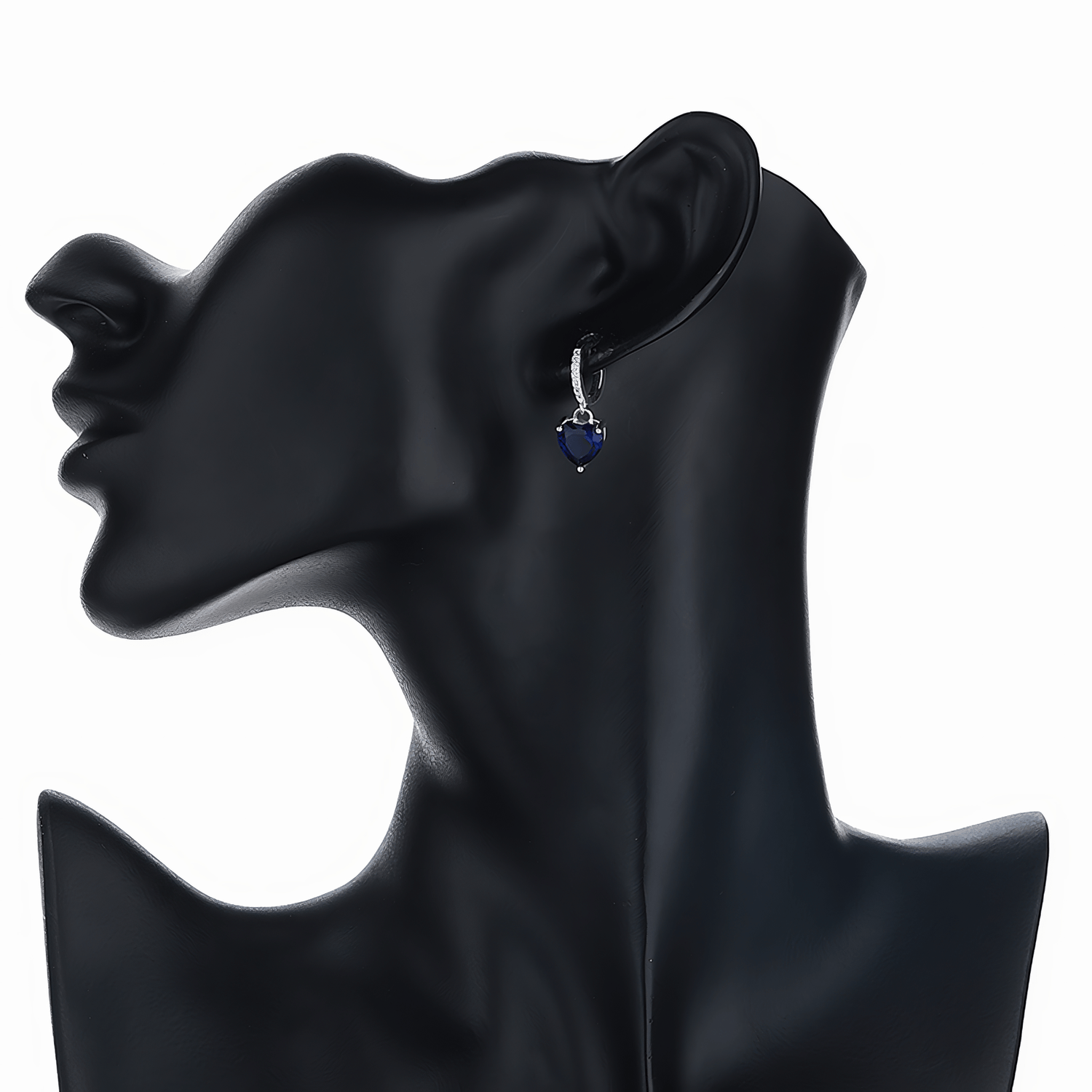Blue Heart Drop Earrings – 925 Silver - NAFALUXE