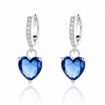 Blue Heart Drop Earrings – 925 Silver - NAFALUXE