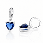 Blue Heart Drop Earrings – 925 Silver - NAFALUXE