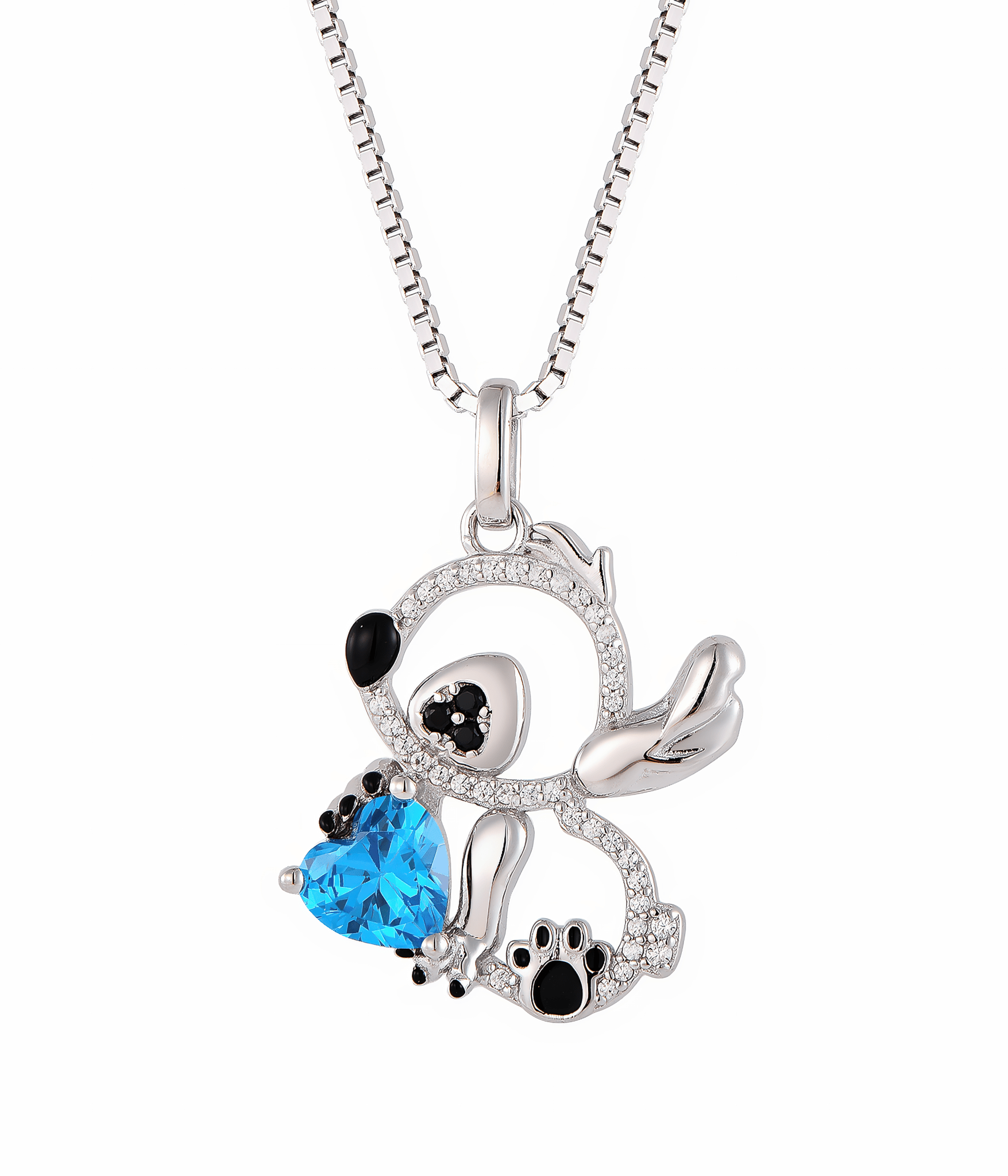 Blue Heart Puppy Necklace - NAFALUXE