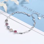 Bracelet with Multicolor Gemstones Sterling Silver 925 - NAFALUXE