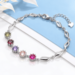 Bracelet with Multicolor Gemstones Sterling Silver 925 - NAFALUXE