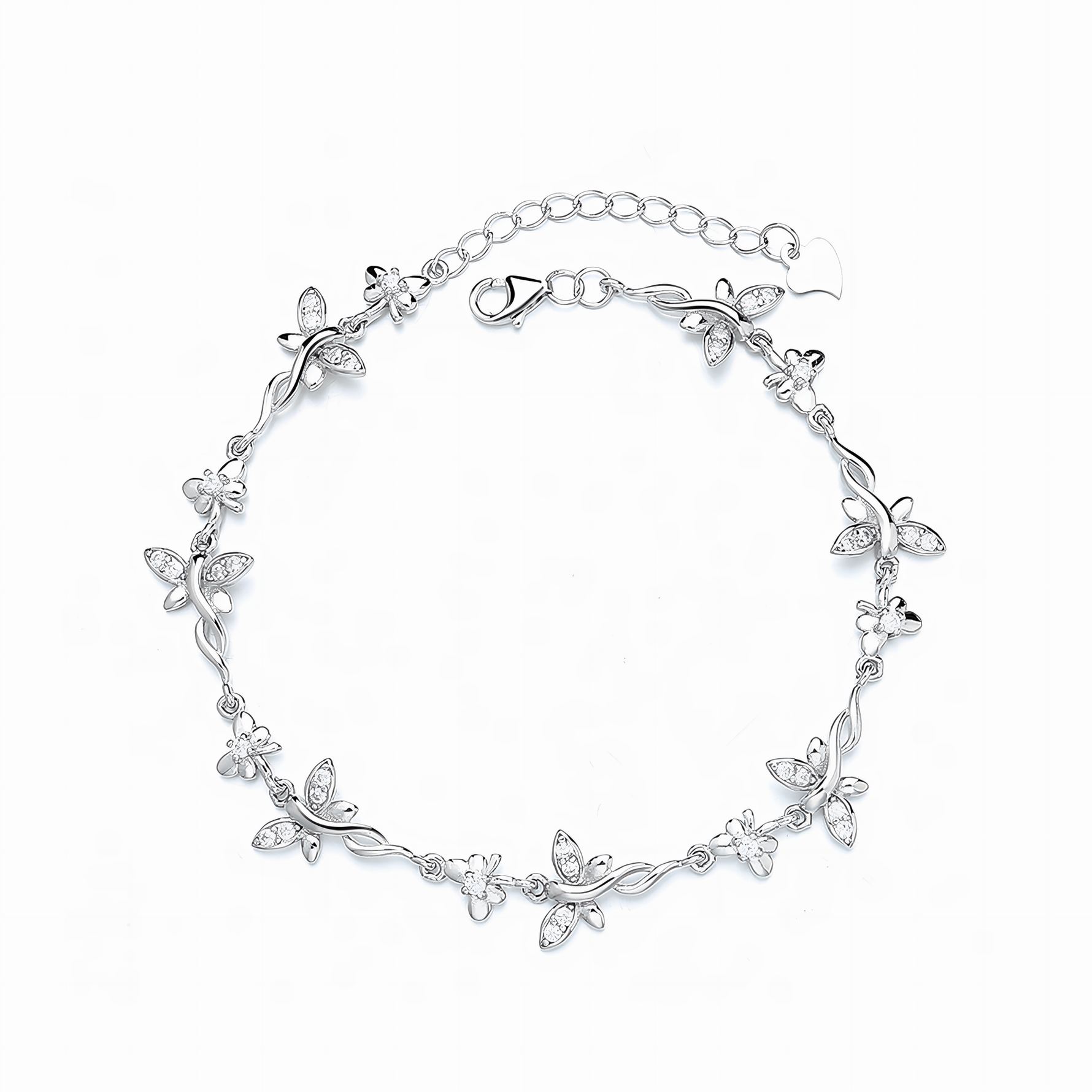 Butterfly Blossom Bracelet Sterling Silver 925 - NAFALUXE