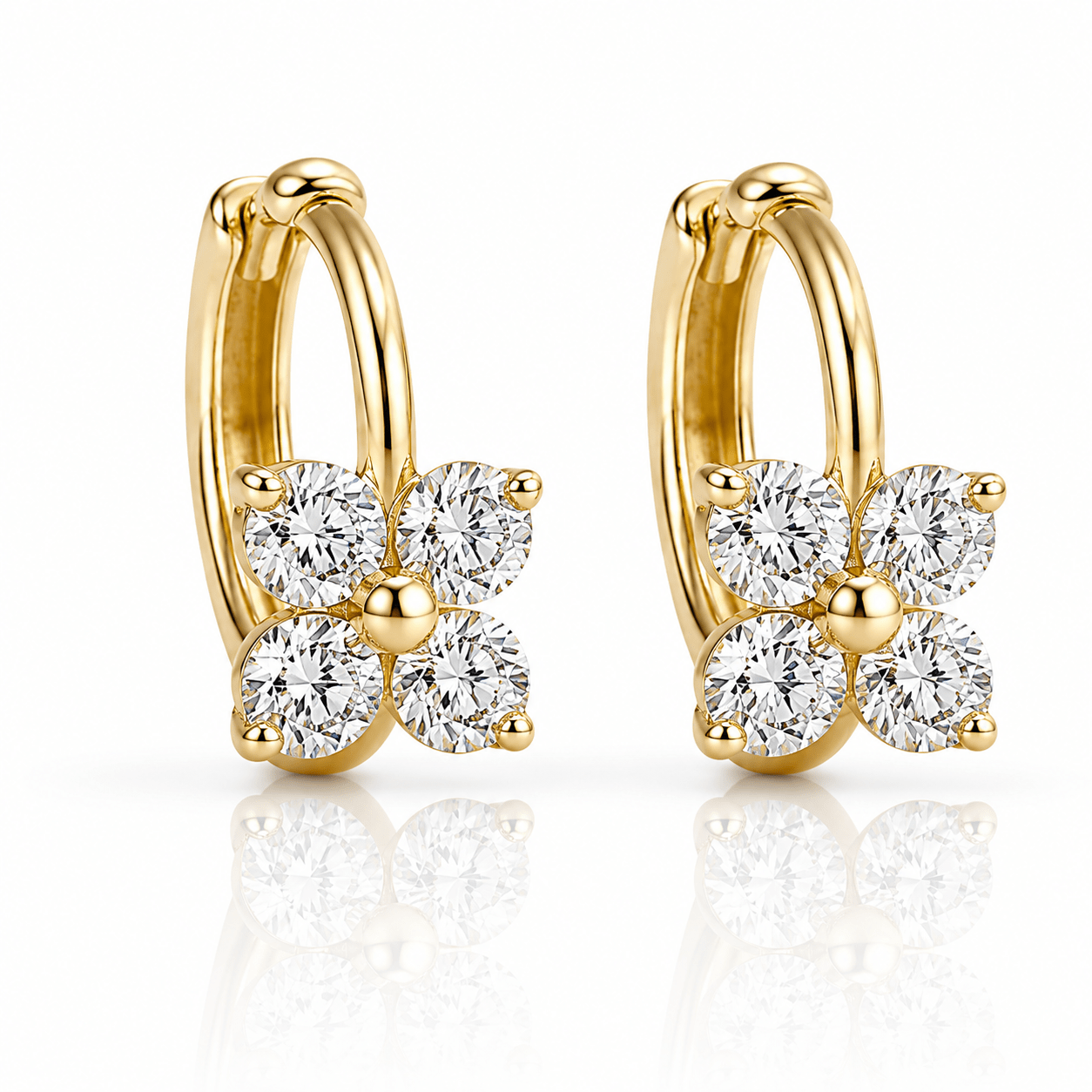 Butterfly Sparkle Huggie Earrings - NAFALUXE
