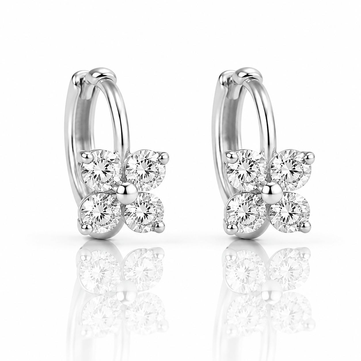 Butterfly Sparkle Huggie Earrings - NAFALUXE