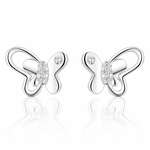 Butterfly Stud Earrings with Sparkling AAA Cubic Zirconia - NAFALUXE