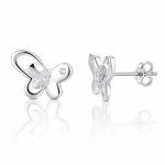 Butterfly Stud Earrings with Sparkling AAA Cubic Zirconia - NAFALUXE