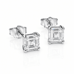 Classic Emerald-Cut CZ Sterling Silver Stud Earrings - NAFALUXE
