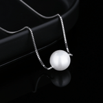 Classic White Pearl Pendant on Sterling Silver Chain - NAFALUXE