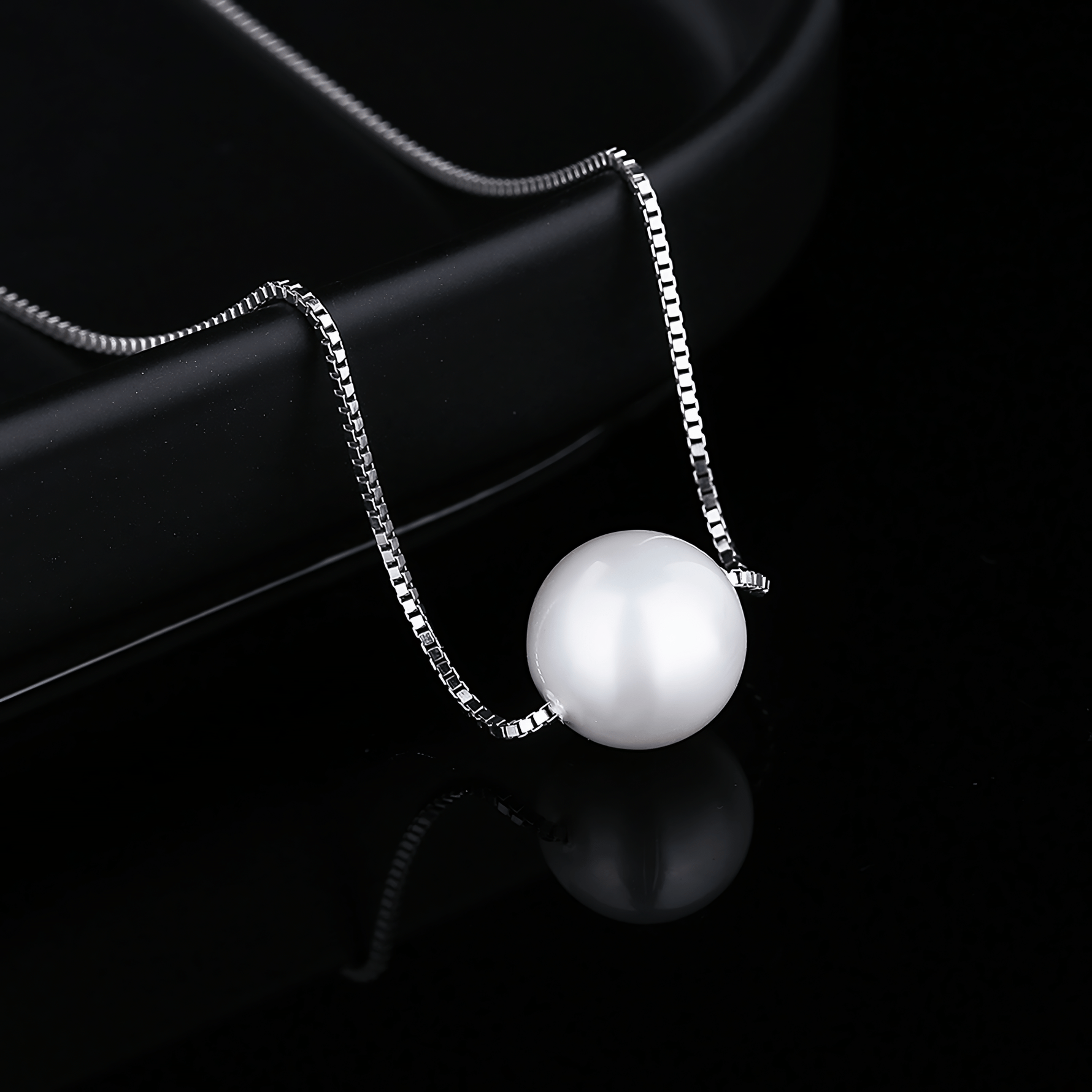 Classic White Pearl Pendant on Sterling Silver Chain - NAFALUXE