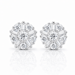 Clear Round Stud Earrings | AAA Cubic Zirconia | Hypoallergenic Jewelry for Women - NAFALUXE