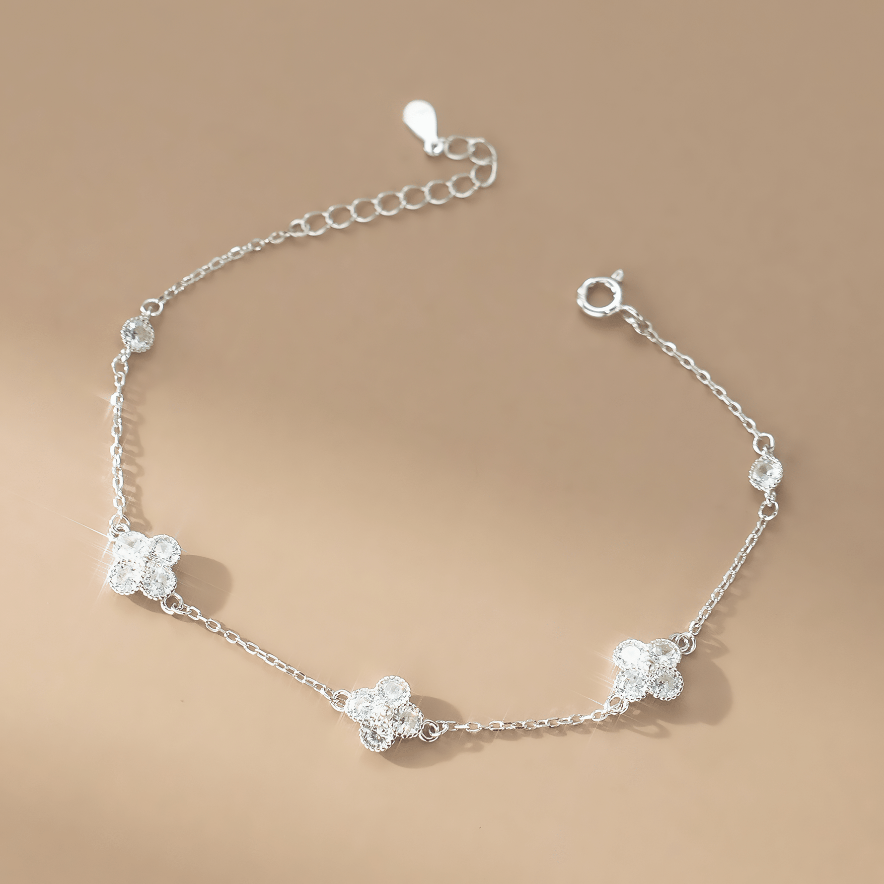 Clover CZ Bracelet – 925 Sterling Silver - NAFALUXE