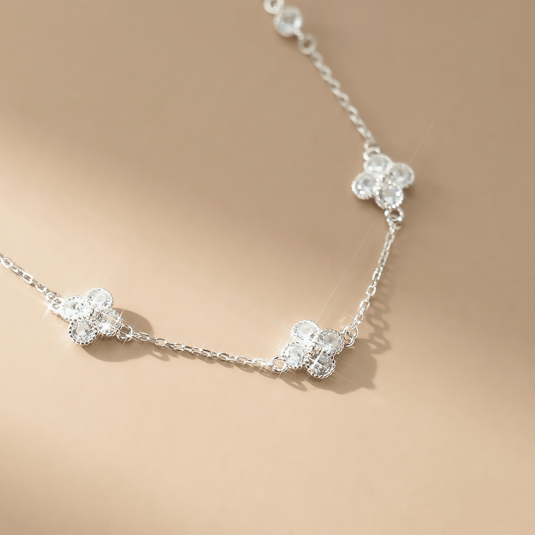 Clover CZ Bracelet – 925 Sterling Silver - NAFALUXE