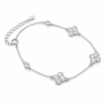 Clover CZ Bracelet – 925 Sterling Silver - NAFALUXE