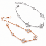 Clover CZ Bracelet – 925 Sterling Silver - NAFALUXE