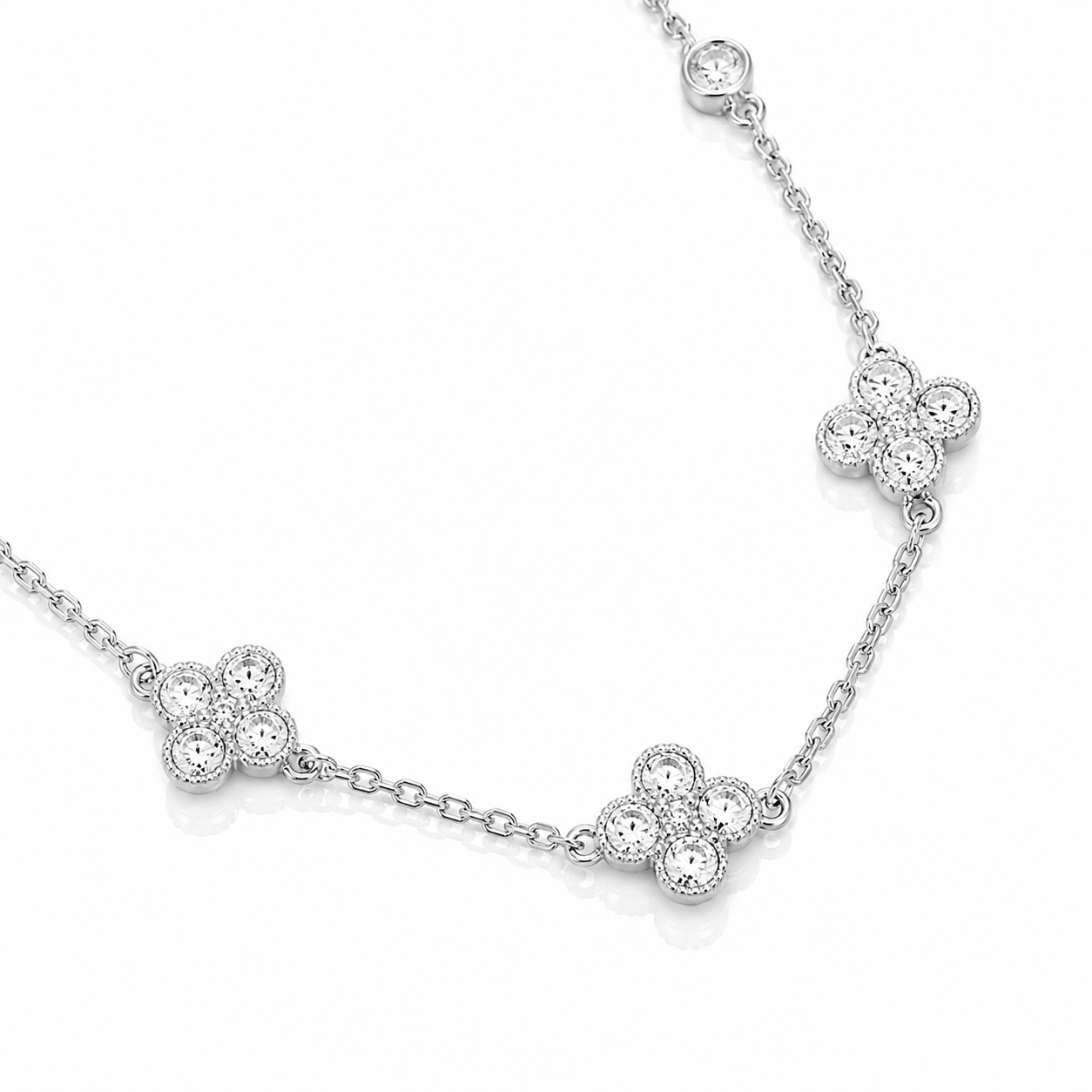 Clover CZ Bracelet – 925 Sterling Silver - NAFALUXE