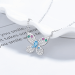 Colorful Butterfly Necklace in Sterling Silver - NAFALUXE