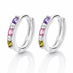 Colorful Hoop Earrings – AAA Cubic Zirconia - NAFALUXE