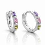 Colorful Hoop Earrings – AAA Cubic Zirconia - NAFALUXE