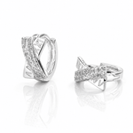 Criss-Cross Hoop Earrings with Pave AAA Cubic Zirconia - NAFALUXE