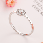 Crystal Bloom – Sterling Silver Ring with Dainty Flower - Shaped CZ Cluster - NAFALUXE