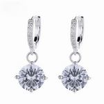 Crystal Drop Hoop Earrings – 925 Silver - NAFALUXE