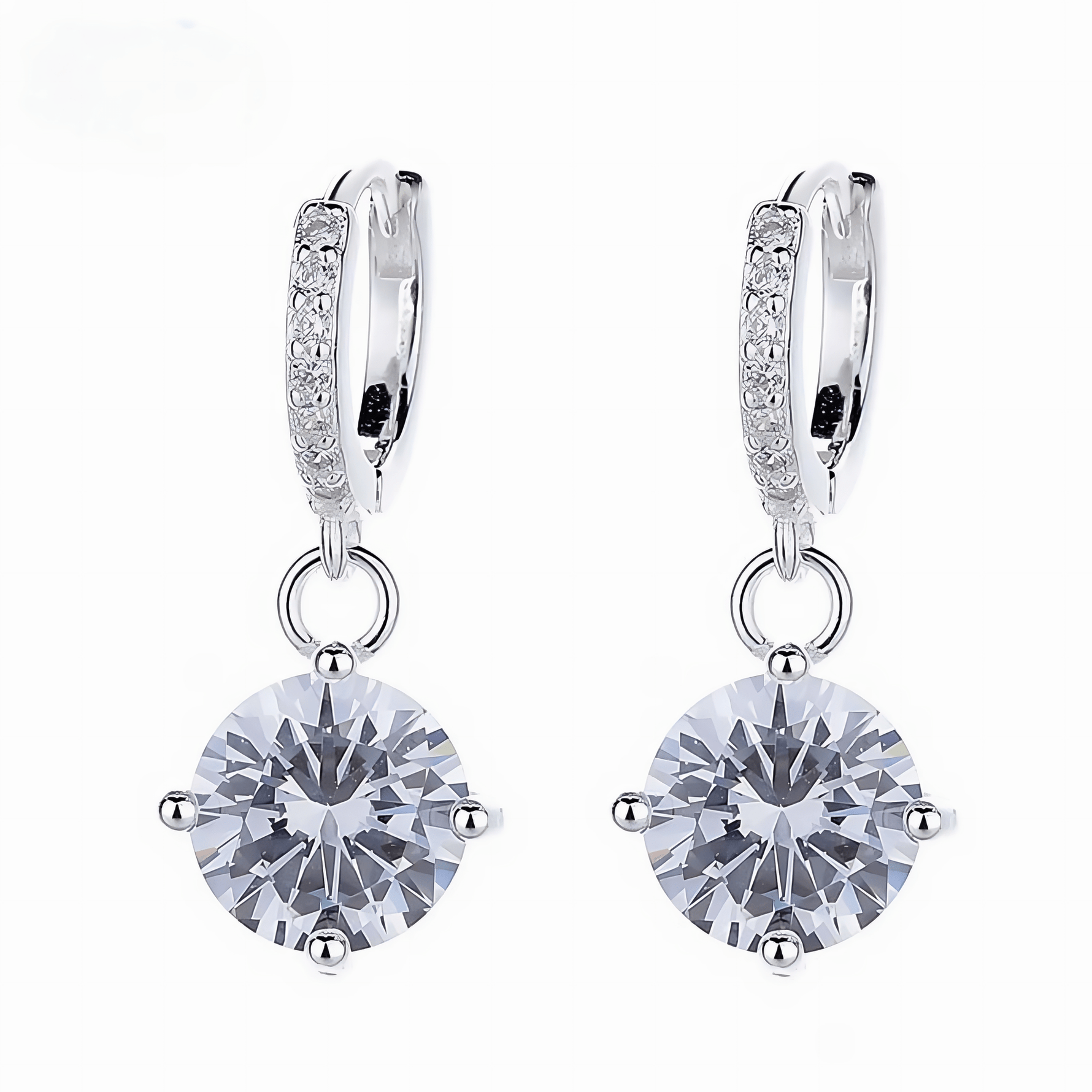 Crystal Drop Hoop Earrings – 925 Silver - NAFALUXE