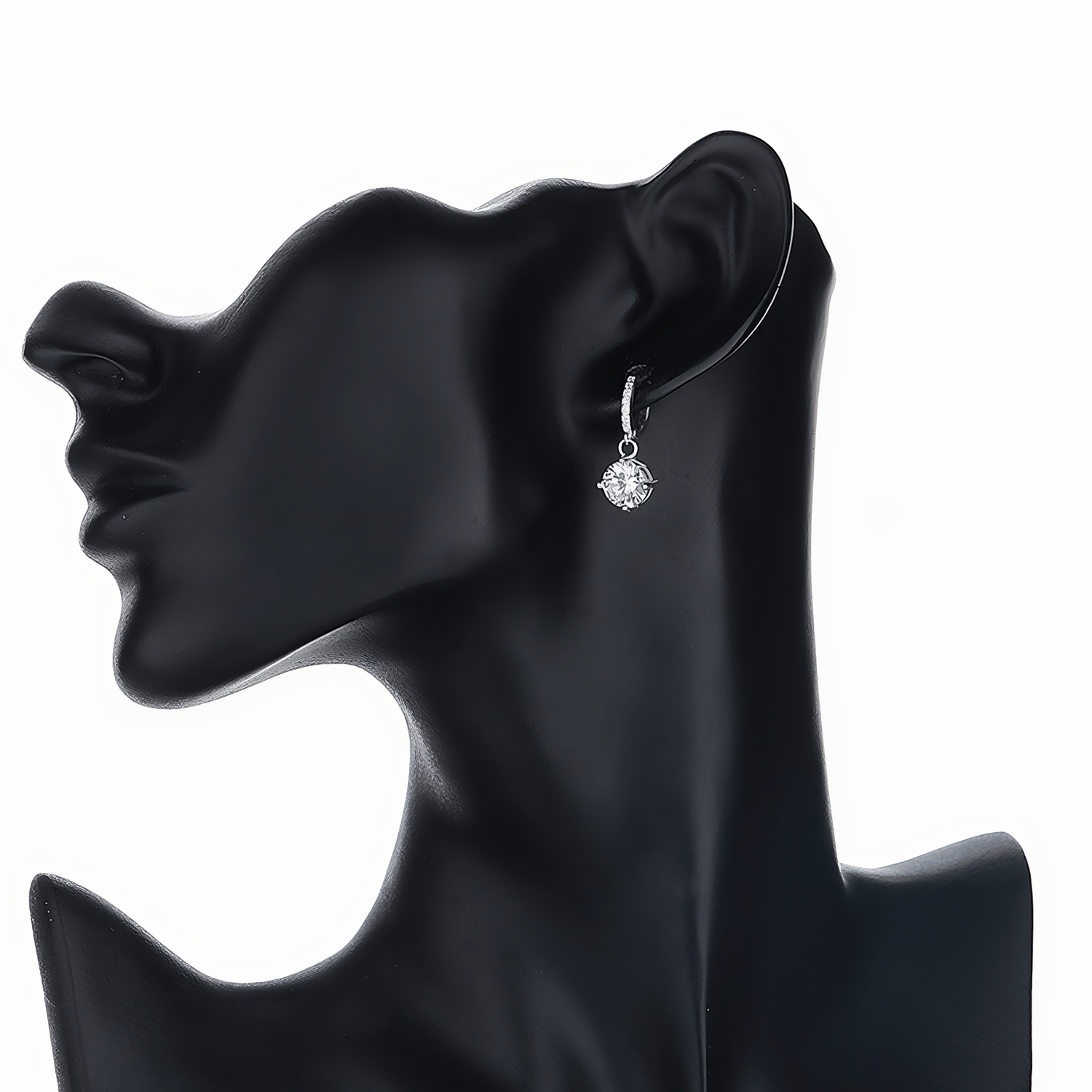 Crystal Drop Hoop Earrings – 925 Silver - NAFALUXE