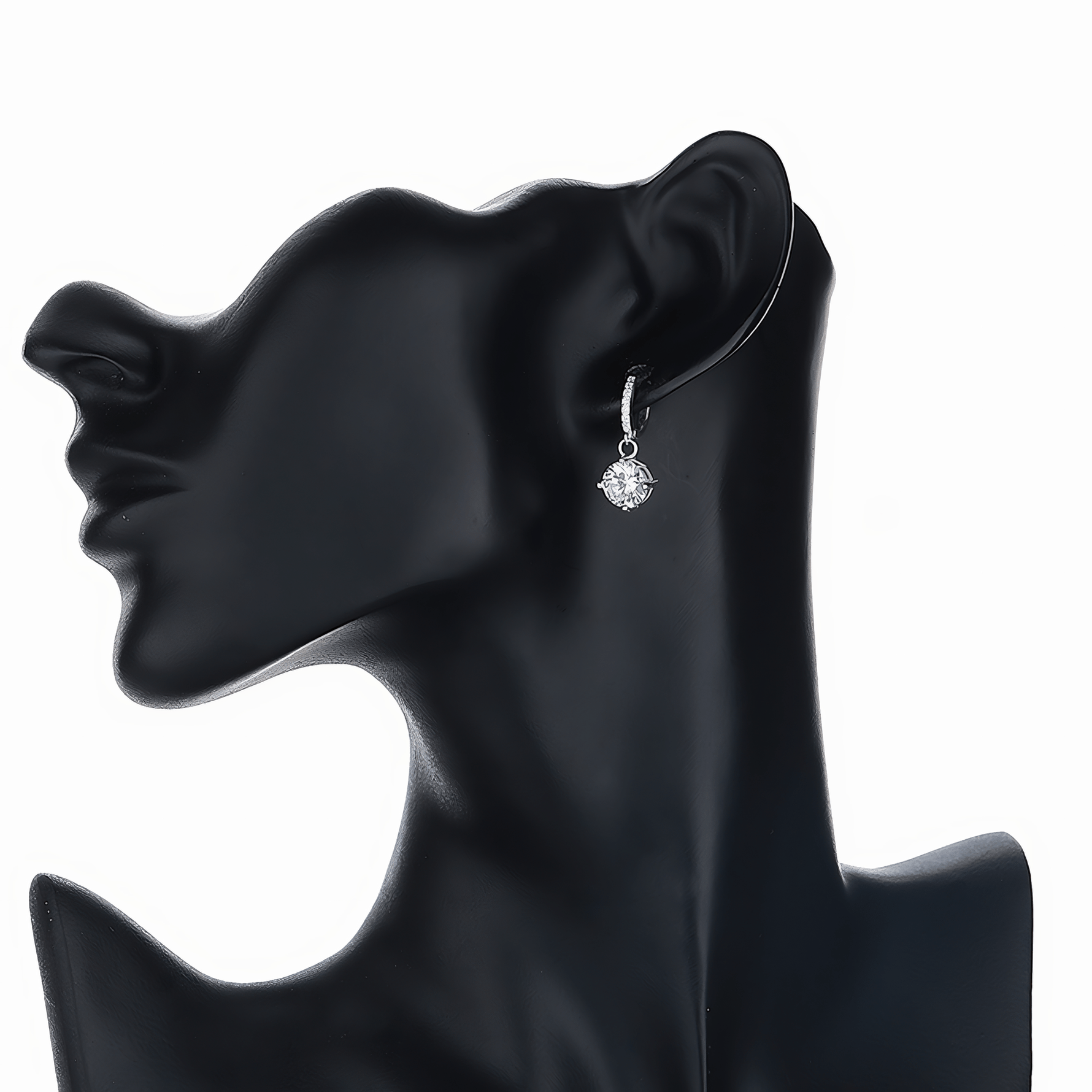 Crystal Drop Hoop Earrings – 925 Silver - NAFALUXE