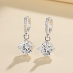 Crystal Drop Hoop Earrings – 925 Silver - NAFALUXE