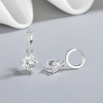 Crystal Drop Hoop Earrings – 925 Silver - NAFALUXE