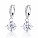 Crystal Drop Hoop Earrings – 925 Silver - NAFALUXE