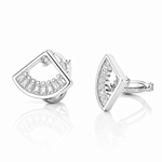 Crystal Fan Stud Earrings – 925 Silver - NAFALUXE