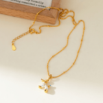 Cute Balloon Dog Pendant Necklace in Gold - Plated Sterling Silver - NAFALUXE