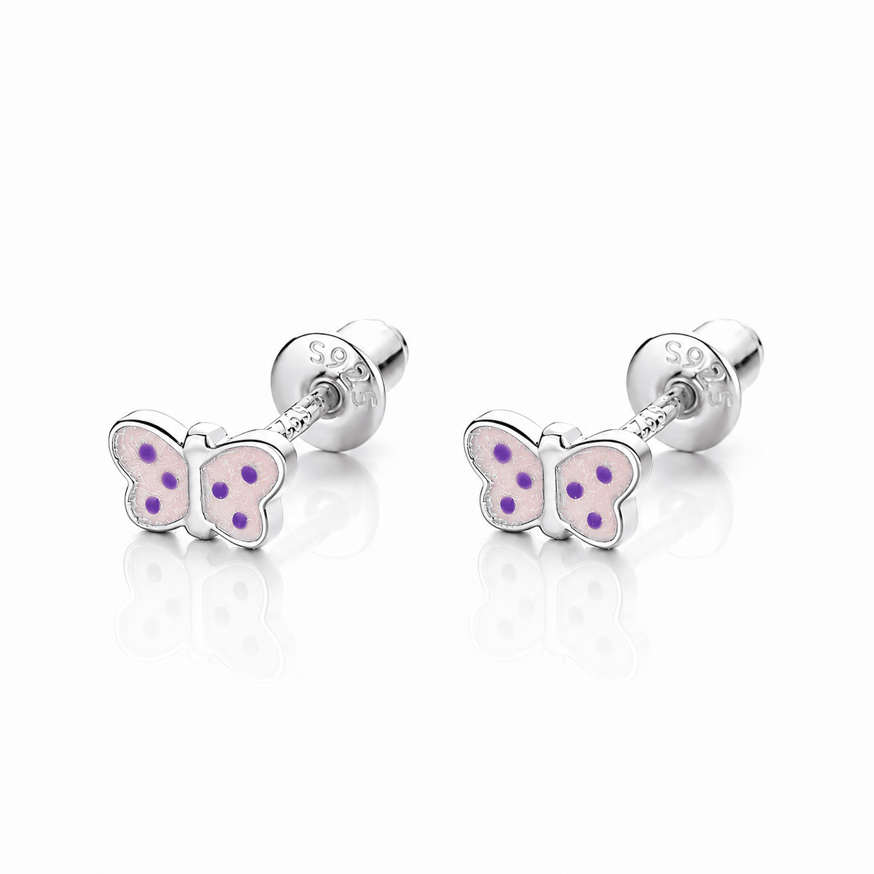 Cute Butterfly Studs – Sterling Silver for Girls - NAFALUXE