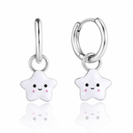 Cute Star Charm Hoop Earrings - NAFALUXE
