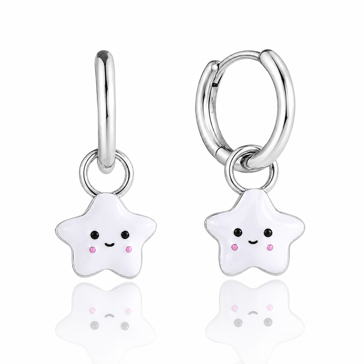 Cute Star Charm Hoop Earrings - NAFALUXE