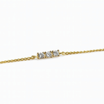 Dainty Gold Plated Bracelet with Three Zircon Stones - NAFALUXE