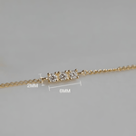 Dainty Gold Plated Bracelet with Three Zircon Stones - NAFALUXE