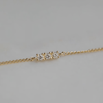 Dainty Gold Plated Bracelet with Three Zircon Stones - NAFALUXE