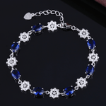 Deep Blue Sapphire and White Zirconia Flowers - NAFALUXE