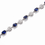 Deep Blue Sapphire and White Zirconia Flowers - NAFALUXE