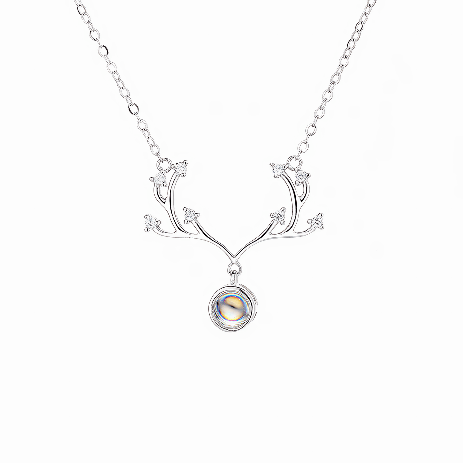 Deer Antler Projection Necklace – 925 Silver - NAFALUXE