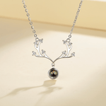 Deer Antler Projection Necklace – 925 Silver - NAFALUXE