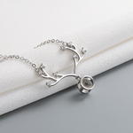 Deer Antler Projection Necklace – 925 Silver - NAFALUXE
