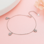 Delicate Four - Leaf Clover Charm Bracelet Sterling Silver 925 - NAFALUXE