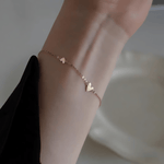 Delicate Triple Heart Bracelet – Gold on Silver - NAFALUXE