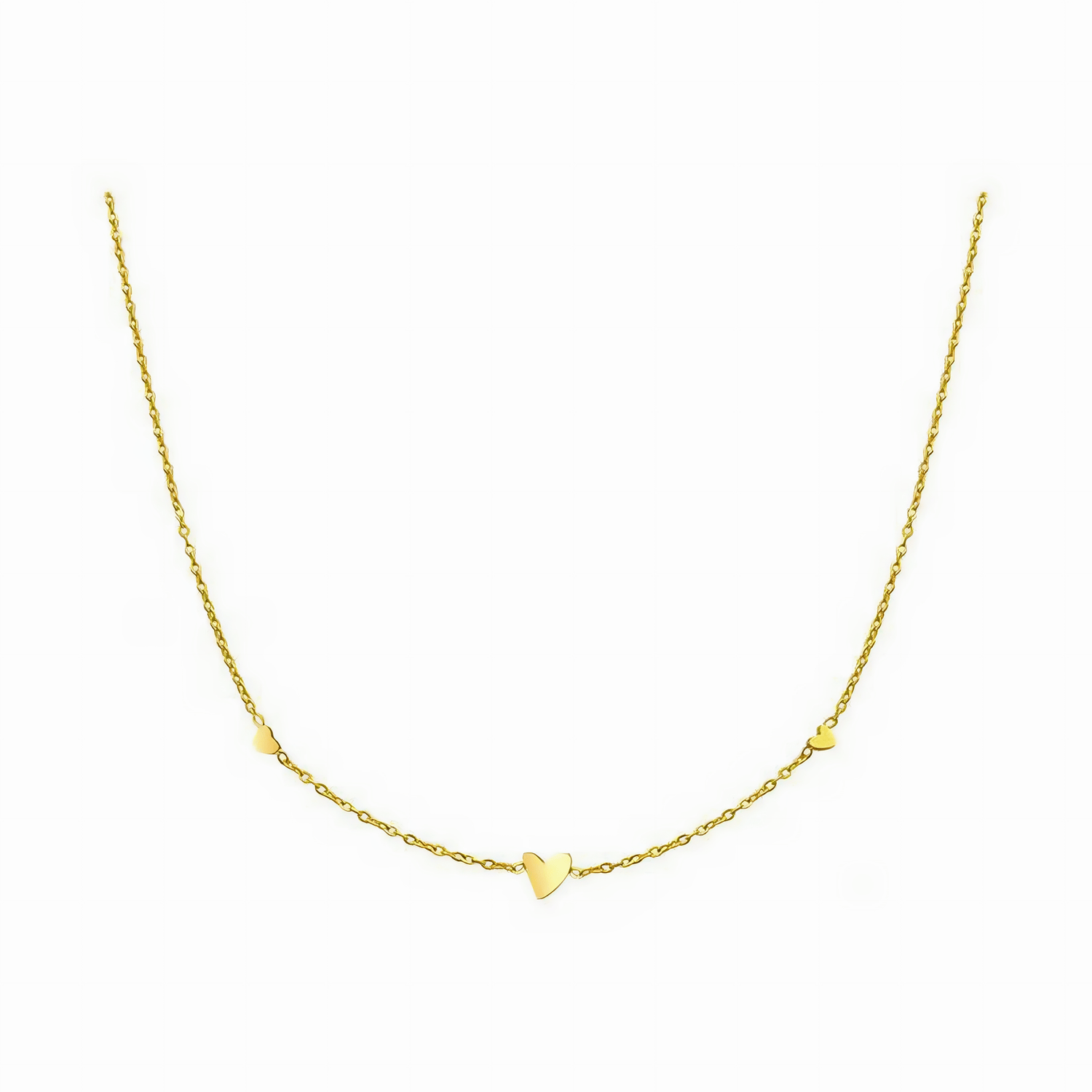 Delicate Triple Heart Bracelet – Gold on Silver - NAFALUXE